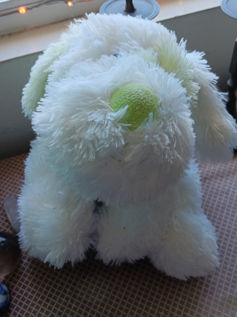 Terrier Dog, In White & Soft Mint, Clean, Unused Condition. Extremely Soft